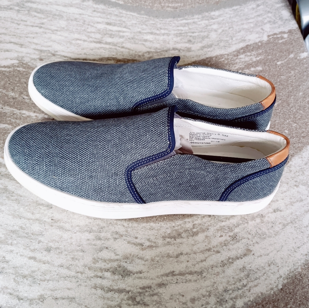 Lucky Brand Men's Denim Washed Canvas Slip on Boat Sneakers New Size 8.5M